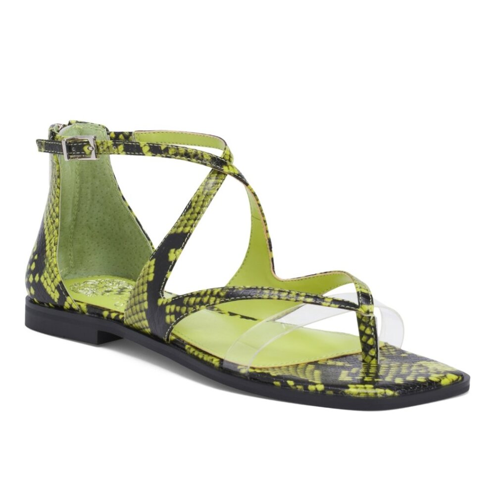 Vince Camuto Acid Lime Green and Clear PVC Lomeaana Sandals